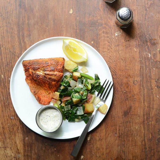 Seared Salmon and Lemon Aioli