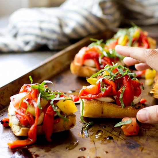 Mozzarella Red Pepper Bruschetta