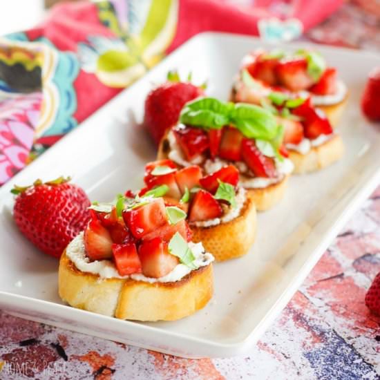 Balsamic Strawberry Toasted Crostini