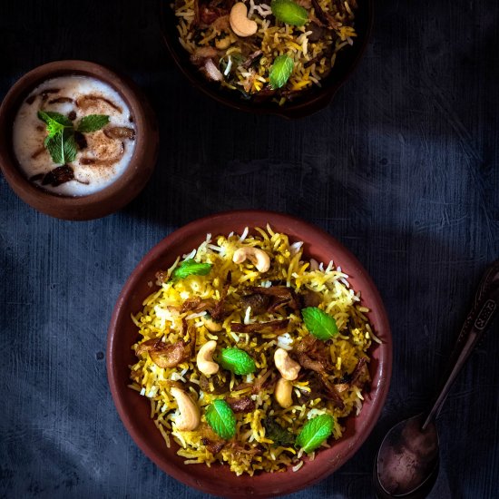 Mushroom Dum Biryani