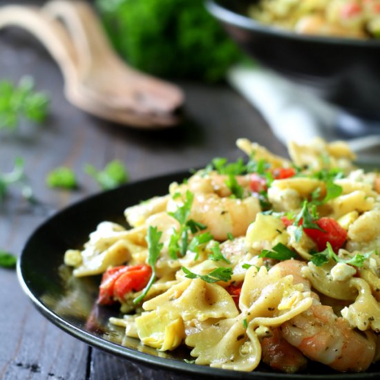 Easy Shrimp Pesto Pasta