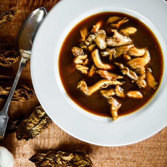 Smoky Mexican Oyster Mushroom Soup