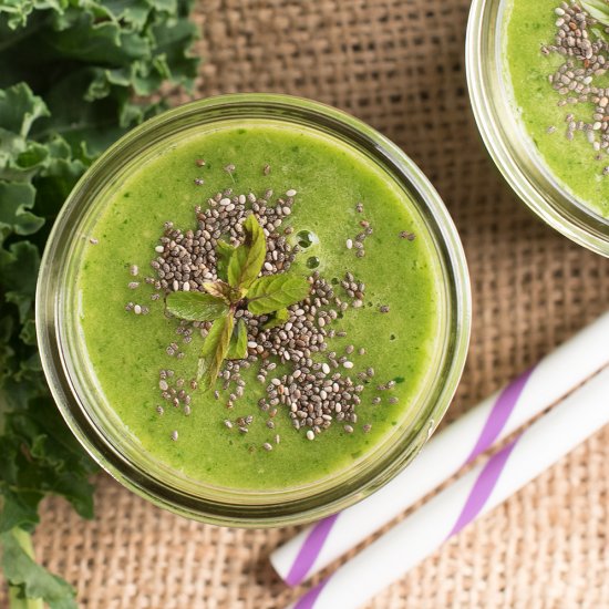 Tropical Kale Green Tea Smoothie