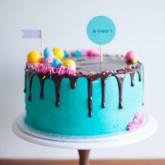 Fancy Candy Birthday Drippy Cake