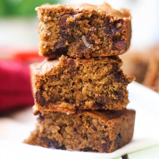 Chocolate Walnut Espresso Blondies