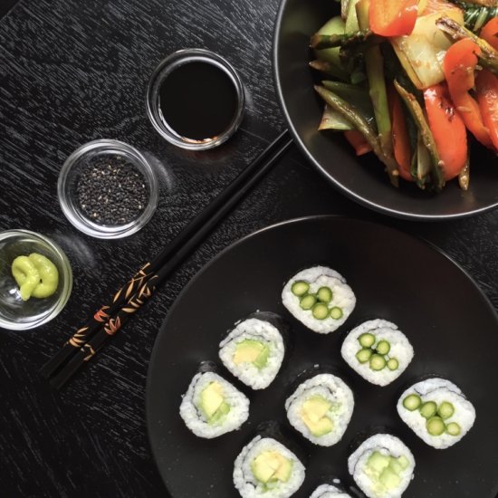 Sushi Nori with Light Stirfry Salad