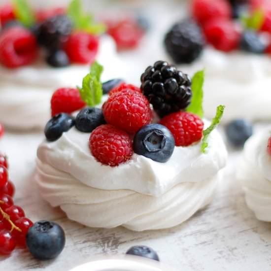 Summer Berry Pavlovas