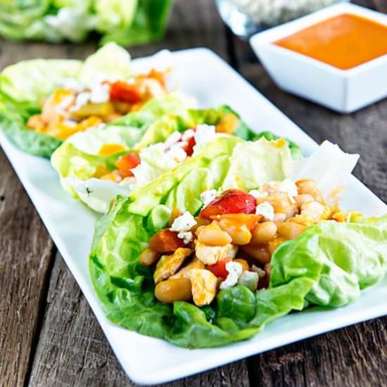 Buffalo Chicken Lettuce Wraps