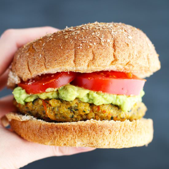 Quinoa Veggie Burgers with Avocado