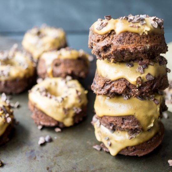 Vegan Chocolate PB Donuts + Glaze