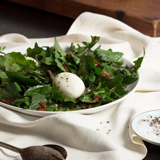 Wilted Dandelion Greens Salad