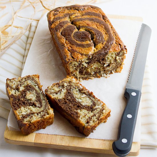 Banana Zebra Bread Loaf