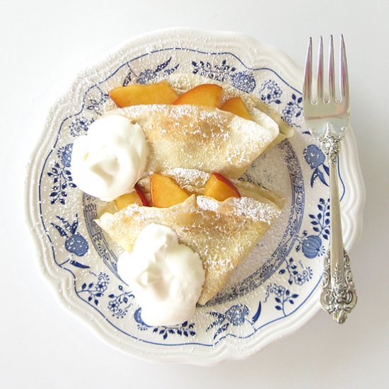 Crepes with Peaches and Cream