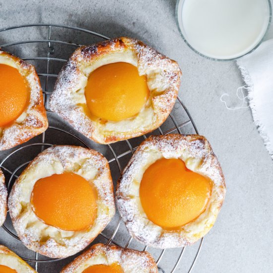 Peach ricotta pastries