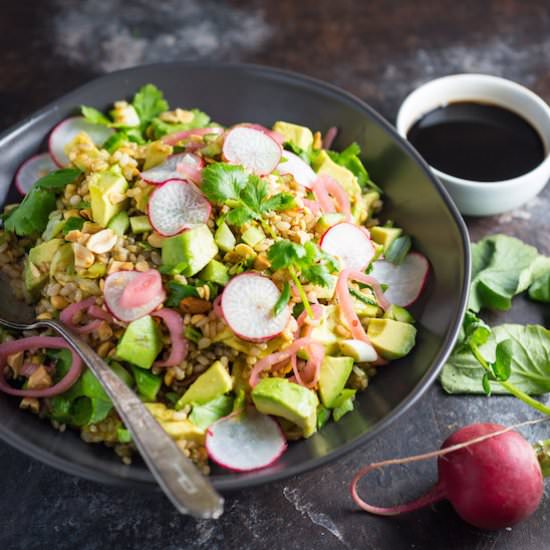 Teriyaki Brown Rice Salad w Avocado