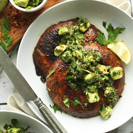 Portobello Steaks + Chimichurri