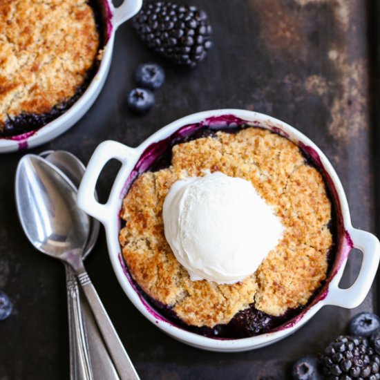 Blackberry + Blueberry Cobbler