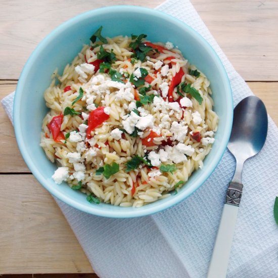 Salad with Orzo, Peppers and Feta