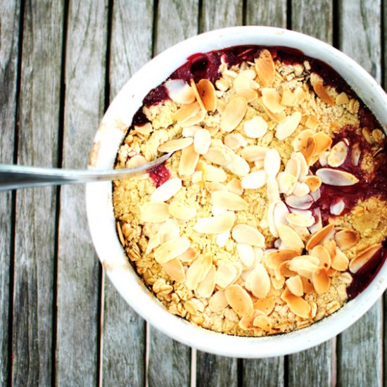 Raspberry and Apple Crumble (gf)