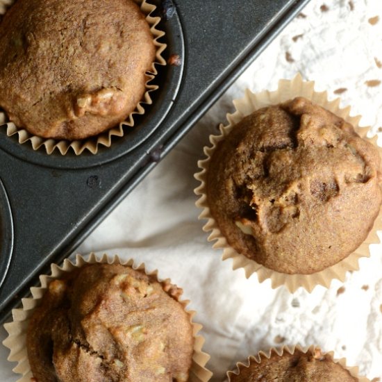 Cinnamon Walnut Flax Muffins