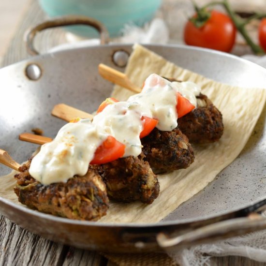 Beef Kefta Kabob and Yogurt Sauce