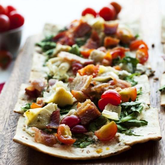 Spinach Artichoke Flatbread Pizza