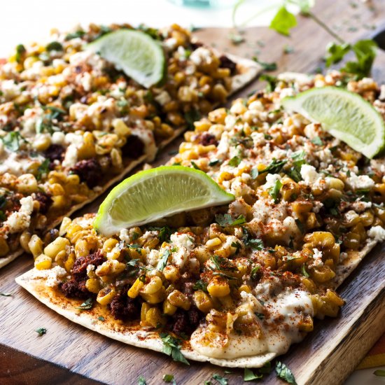 Mexican Street Corn Flatbread Pizza