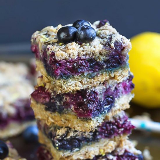 Lemon Blueberry Oatmeal Crumb Bars