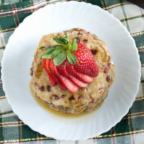 Strawberry Chocolate Oat Pancakes