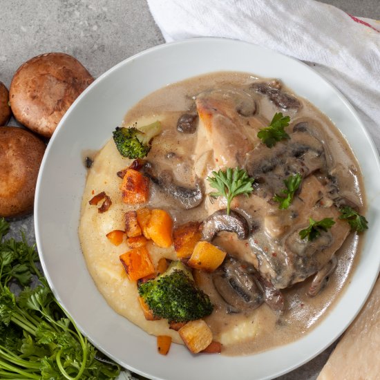 Chicken Mushroom Polenta