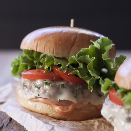 Buttery Burger w/ Sweet Potato Fries