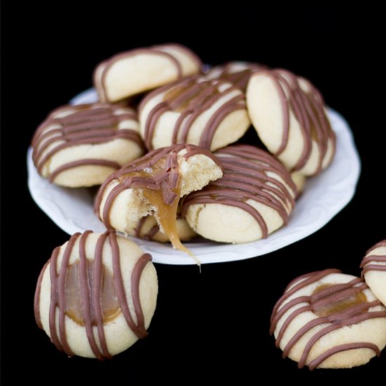 Twix Thumbprint Cookies