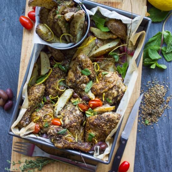 One Pan Chicken Potato Bake