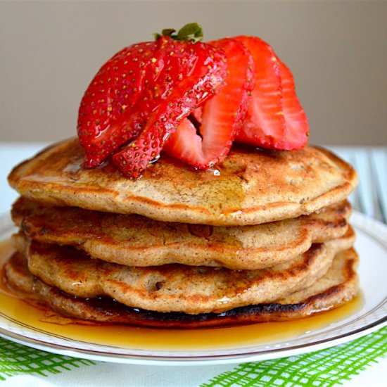 Strawberry Granola Pancakes