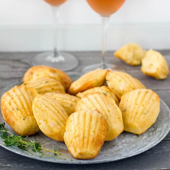 Goat cheese and thyme madeleines