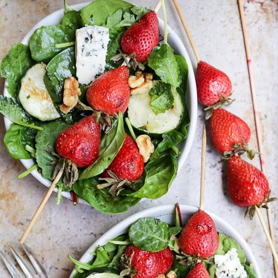 Grilled Strawberry & Cucumber Salad