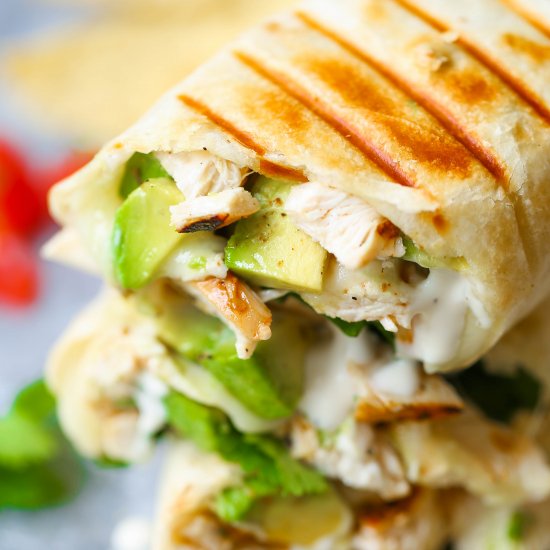 Chicken and Avocado Ranch Burritos