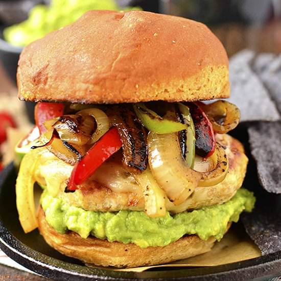 Chicken Fajita Cheeseburgers