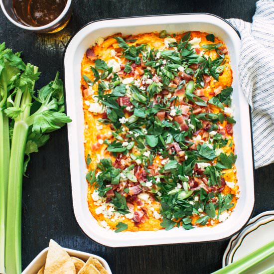 Bacon Scallion Buffalo Chicken Dip