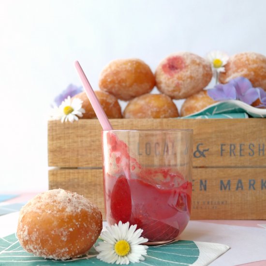 Raspberry chia Seed Jam Donuts