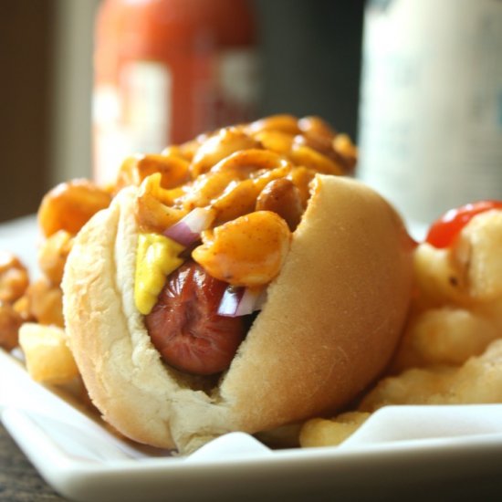 Loaded Chili Mac Hot Dog