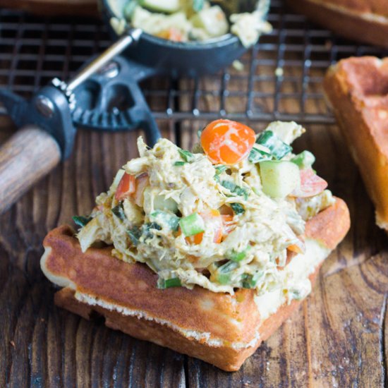 Curried Chicken Salad and Waffles