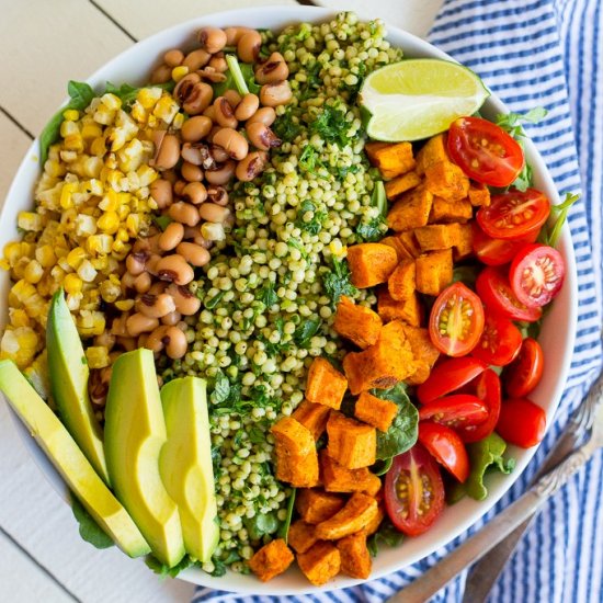 Green Sorghum Burrito Bowls