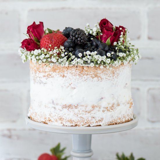 Naked Berry Ice Cream Cake