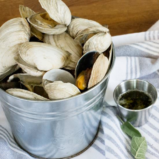 Steamers with Sage Garlic Butter