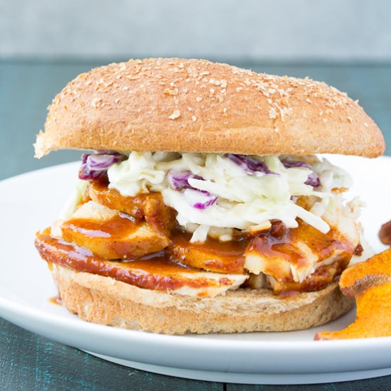 Slow Cooker BBQ Chicken Sandwiches