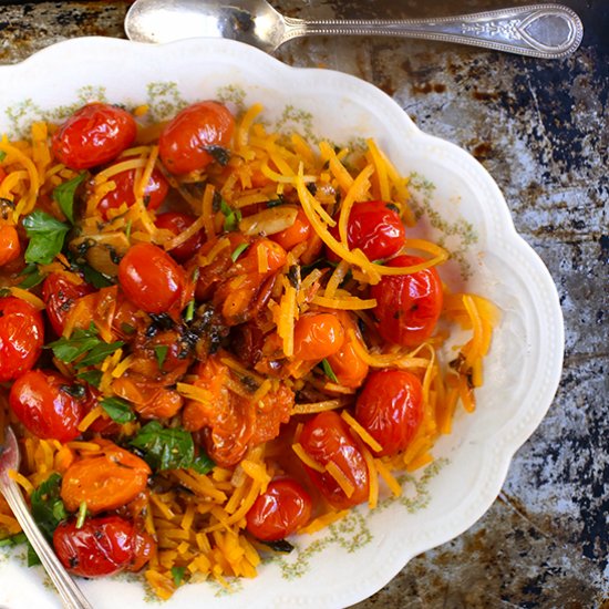 Blistered Tomatoes with Squash