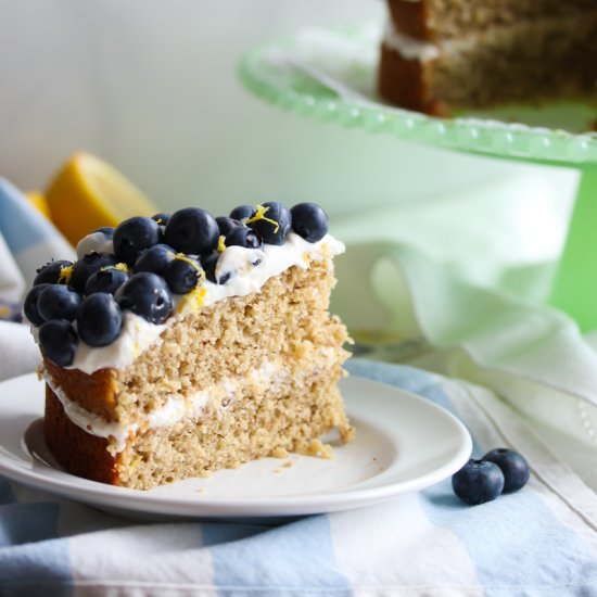 Lemon Blueberry Greek Yogurt Cake