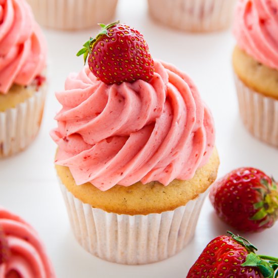 Fresh Strawberry Cupcakes