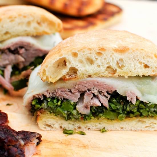 Pork and Broccolini Sandwich